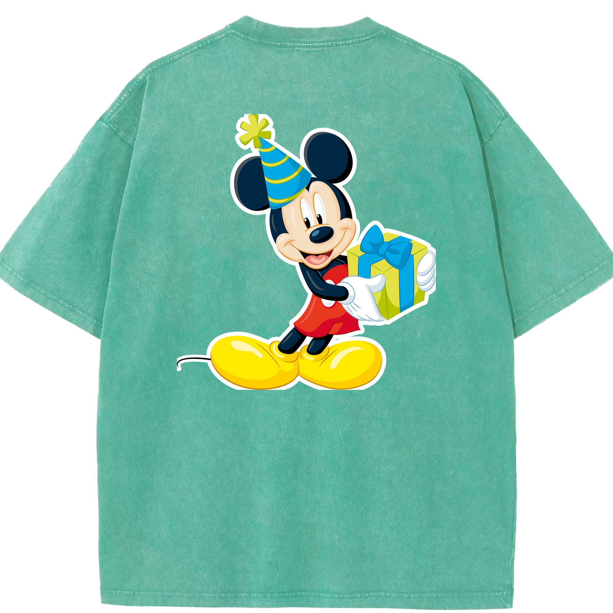 （画像用） ミッキーマウス Mickey Mouse 綿100% ヴィンテージ風 半袖Tシャツ（背面プリント）